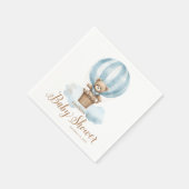 ブルーテディベアボーイ赤ちゃんシャワー スタンダードカクテルナプキン (角)