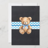 ブルーテディベアリトルカブターニングワン誕生日 招待状 (裏面)