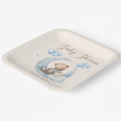 ブルーテディベアースターベビーシャワー ペーパープレート (傾斜あり)