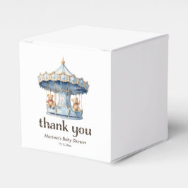 ブルーテディベアーツインボーイズ赤ちゃんシャワーありがとう フェイバーボックス