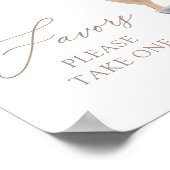 ブルーテディベアーバルーンベビーシャワー親善署名 ポスター (角)