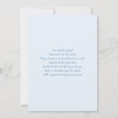 ブルーテディベアーベビーシャワーボーイ招待状 招待状 (裏面)