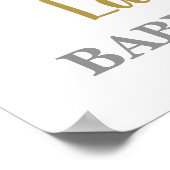 ブルーテディベアーベビーシャワー男の子ウェルカムサイン ポスター (角)