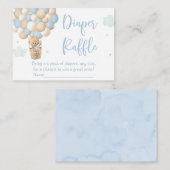 ブルーテディベアーホットエアバルーンおむつラッフル エンクロージャーカード (正面/裏面)