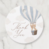 ブルーテディベアーホットエアバルーン赤ちゃんシャワー フェイバータグ (正面)