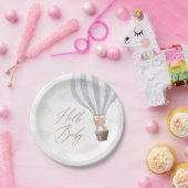 ブルーテディベアーホットエアバルーン赤ちゃんシャワー ペーパープレート (パーティー)