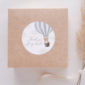 ブルーテディベアーホットエアバルーン赤ちゃんシャワー ラウンドシール