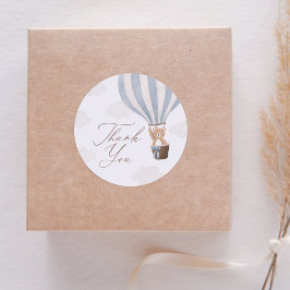 ブルーテディベアーホットエアバルーン赤ちゃんシャワー ラウンドシール