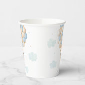 ブルーテディベアーホットエアバルーン赤ちゃんシャワー 紙コップ (左)