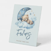 ブルーテディベアームーンベビーシャワー特典 台座サイン (正面)