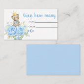 ブルーテディベア何枚のカードを当てる エンクロージャーカード (正面/裏面)