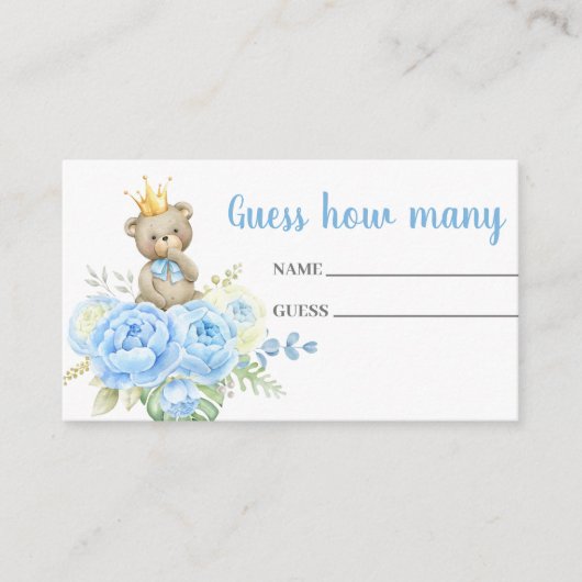 ブルーテディベア何枚のカードを当てる エンクロージャーカード (正面)