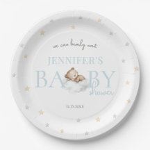 ブルーテディベア我々は心から待つことができる男の赤ちゃんシャワー