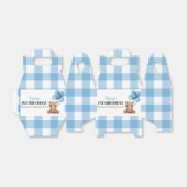 ブルーテディベア最初の誕生日パーティーのお願いボックス フェイバーボックス (折り畳みなし)