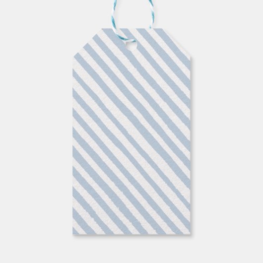 ブルーテディベア男の子の赤ちゃんシャワー感謝していユーラベル ギフトタグ (裏面)