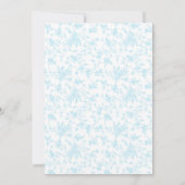 ブルーテディベア花柄男の赤ちゃんシャワー 招待状 (裏面)