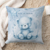 ブルーテディベア装飾用クッション クッション (ブランケット)