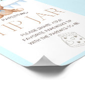 ブルーテディベア赤ちゃんシャワーのサイン ポスター (角)