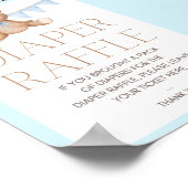 ブルーテディベア赤ちゃんシャワーのサイン ポスター (角)