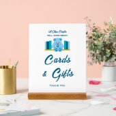 ブルーテディベア赤ちゃんシャワーカード&ギフトサイン アクリルサイン (ウェディング)