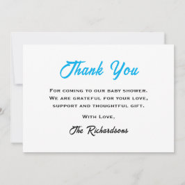 ブルーテディベア赤ちゃんシャワー私たちは心から待つことができる サンキューカード