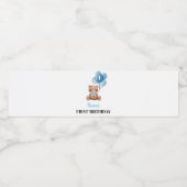 ブルーテディベア1stバースデーウォーターボトルラベル ペットボトルラベル (シングルラベル)