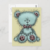ブルーテディベア ポストカード (正面/裏面)