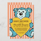 ブルーテディベア&ラブベビーシャワー招待状 招待状 (正面/裏面)