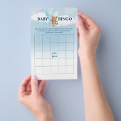 ブルーテディベアBINGO赤ちゃんシャワーゲーム チラシ (ハンドル)