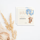 ブルーテディベアOhボーイバルーンベビーシャワーパーティー スタンダードカクテルナプキン