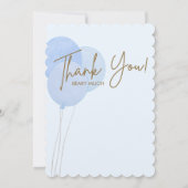 ブルーテディ我々は真珠のように双子の赤ちゃんシャワーを待つことができる サンキューカード (裏面)