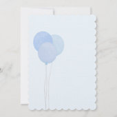 ブルーテディ我々は真珠のように双子の赤ちゃんシャワーを待つことができる 招待状 (裏面)