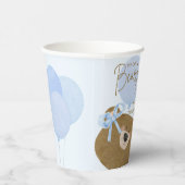 ブルーテディ我々は真珠のように双子の赤ちゃんシャワーを待つことができる 紙コップ (右)