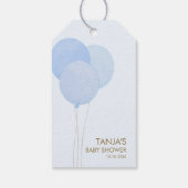 ブルーテディ我々は真珠のように待つことができる男の子のシャワー ギフトタグ (裏面)