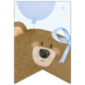 ブルーテディ我々は真珠のように待つことができる男の子のシャワー バンティングフラッグ (第1の旗)