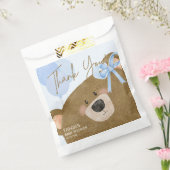 ブルーテディ我々は真珠のように待つことができる男の子のシャワー フェイバーバッグ (封をした状態)