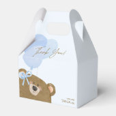 ブルーテディ我々は真珠のように待つことができる男の子のシャワー フェイバーボックス (裏面サイド)