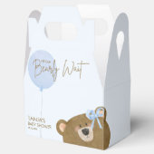 ブルーテディ我々は真珠のように待つことができる男の子のシャワー フェイバーボックス (オープン)