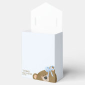 ブルーテディ我々は真珠のように待つことができる男の子のシャワー フェイバーボックス (オープン)