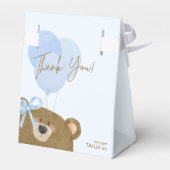 ブルーテディ我々は真珠のように待つことができる男の子のシャワー フェイバーボックス (裏面サイド)