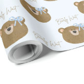 ブルーテディ我々は真珠のように待つことができる男の子のシャワー ラッピングペーパー (ロールコーナー)