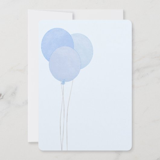 ブルーテディ我々は真珠のように待つことができる男の子のシャワー 招待状 (裏面)