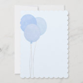 ブルーテディ我々は真珠のように待つことができる男の子のシャワー 招待状 (裏面)