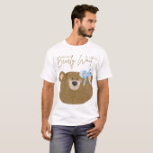 ブルーテディ我々は真珠のように待つことができる男の子のシャワー Tシャツ (正面フル)