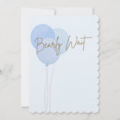 ブルーテディ我々は真珠のように待つことができる男の子のシャワーTha サンキューカード (裏面)