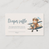 ブルーテディ魅力的ベア男の子ベビーシャワー エンクロージャーカード (正面)