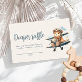 ブルーテディ魅力的ベア男の子ベビーシャワー エンクロージャーカード