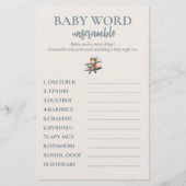 ブルーテディ魅力的ベア男の子ベビーシャワー チラシ (正面)