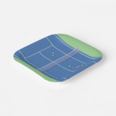 ブルーテニスコートモダンテニス選手 ペーパープレート (傾斜あり)