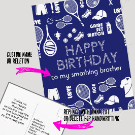 ブルーテニス🎾ハッピーバースデーはがき ポストカード